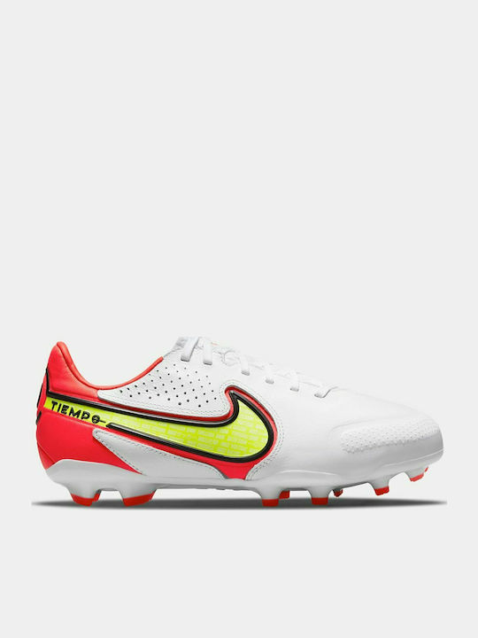 Tiempo Legend 9 Pro FG FG Ghete De Fotbal Pentru Copii Cu Crampoane Albe