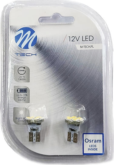 M-Tech Λάμπες Αυτοκινήτου BAW15S / R10W / R5W LED 12V 2τμχ