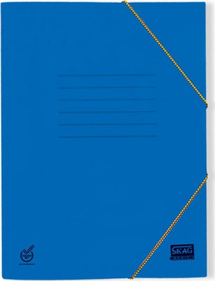 Skag Folder Prespan with Rubber Band and Ears for Paper A4 Blue Basic 263689