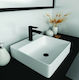 Orabella Tokyo 03 Aufgesetztes Waschbecken Porzellan 50x50x13cm Weiß