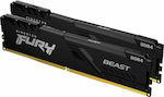 Kingston FURY Beast 64GB DDR4 RAM με 2 Modules (2x32GB) και Ταχύτητα 3200 για Desktop