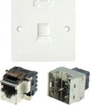 Krone Front Double Network Socket RJ45 Cat5 White 01.075.0012