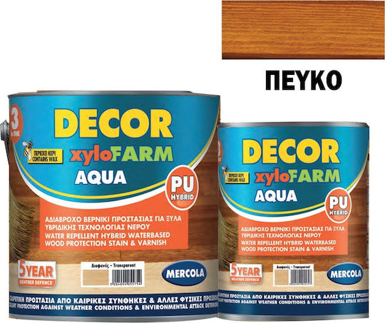 Mercola Decor Xylofarm Aqua Βερνίκι Εμποτισμού Πολυουρεθάνης Νερού Πεύκο Ματ 2.5lt