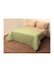 Viopros Coverlet Single Microfiber Green / Beige 160x240cm
