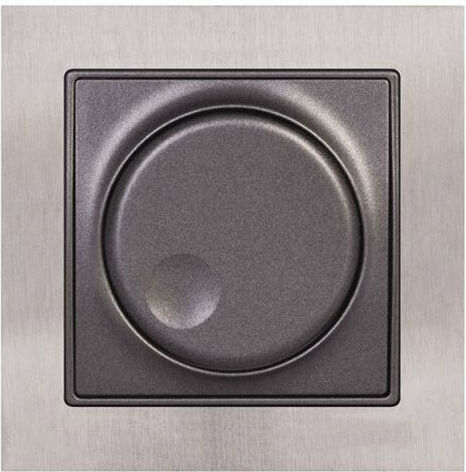 Mutlusan Elitra Plus Χωνευτός Διακόπτης Dimmer με Πλαίσιο Κλασικός Περιστροφικός 600W σε Γκρι Χρώμα