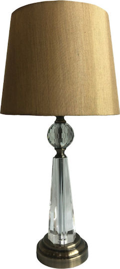 Fylliana 20508 Glass Table Lamp for Socket E27 with Gold Shade and Transparent Base