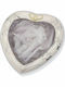 Prince Silvero Tabletop Heart Shaped Wedding Crown Case Silver/White 27x23cm