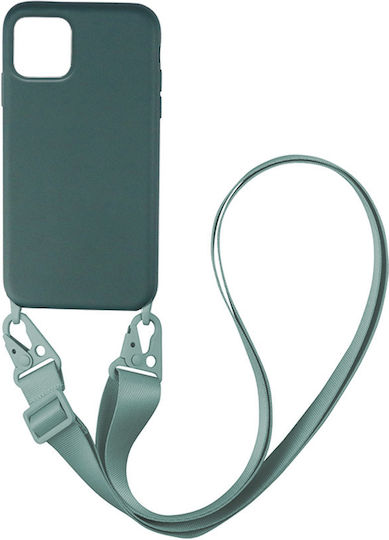 Sonique Carryhang Liquid Strap Задна корица Силикон 0.5мм с Каишка Зелен (iPhone 12 Pro Max)