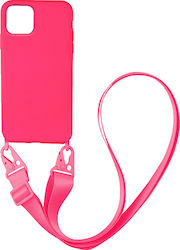 Sonique Carryhang Liquid Strap Umschlag Rückseite Silikon 0.5mm Fuchsie (iPhone 12 / 12 Pro)