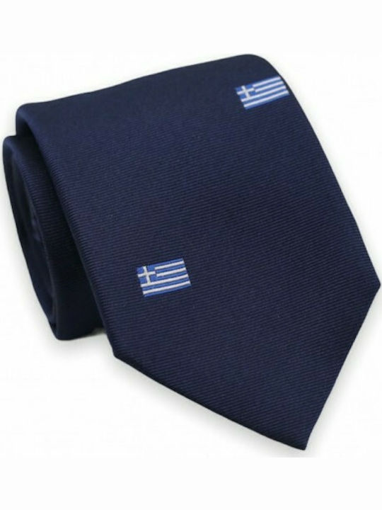 Silk Tie Blue Greek Flag 8cm.