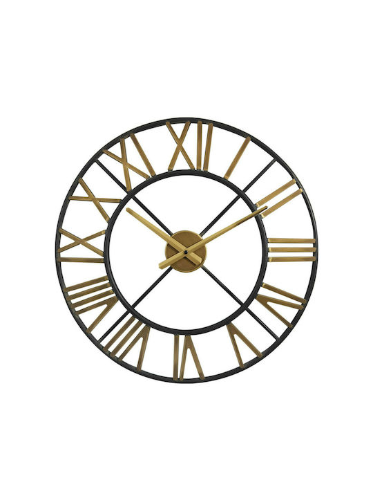 InTheBox Ρολόι Τοίχου Leto Μεταλλικό Μαύρο Χρυσό 50cm