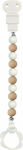 Nattou Clip Pacifier with Beads made of Silicone White-Beige