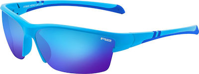 R2 Cycling Glasses Hero with Blue Frame & Multicolour Lenses