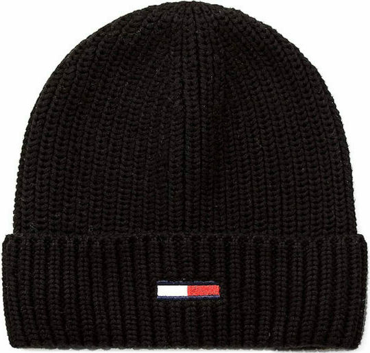 Beanie Ανδρικός Σκούφος με Rib Πλέξη σε Μαύρο χρώμα