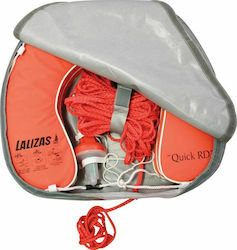 Lalizas Adults Horseshoe Buoy Set Quick RD Orange with Light, 30m Rope & Grey Case