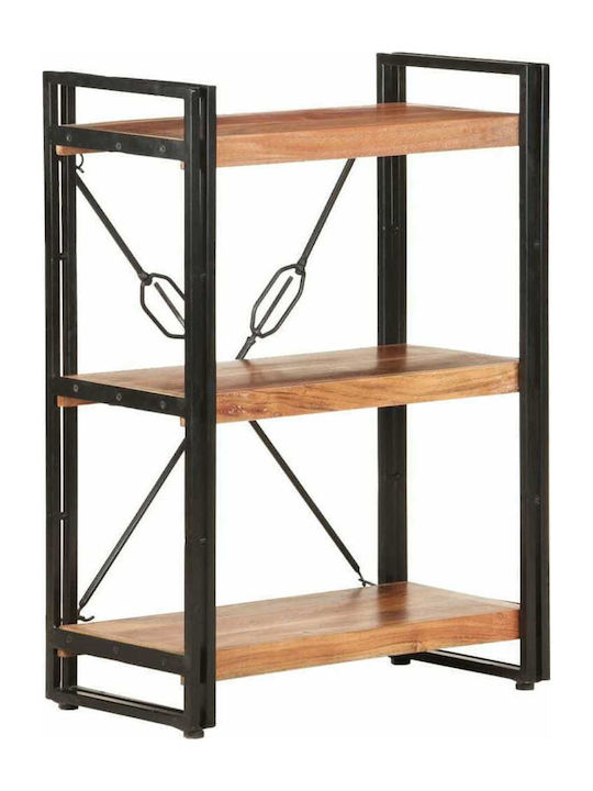 Bibliothek Acacia wood - Black 60x30x80cm