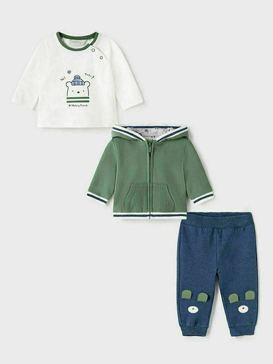 Mayoral Kids Sweatpants Set Green 3pcs