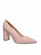 Paola Ferri Suede Pointed Toe Pink Heels