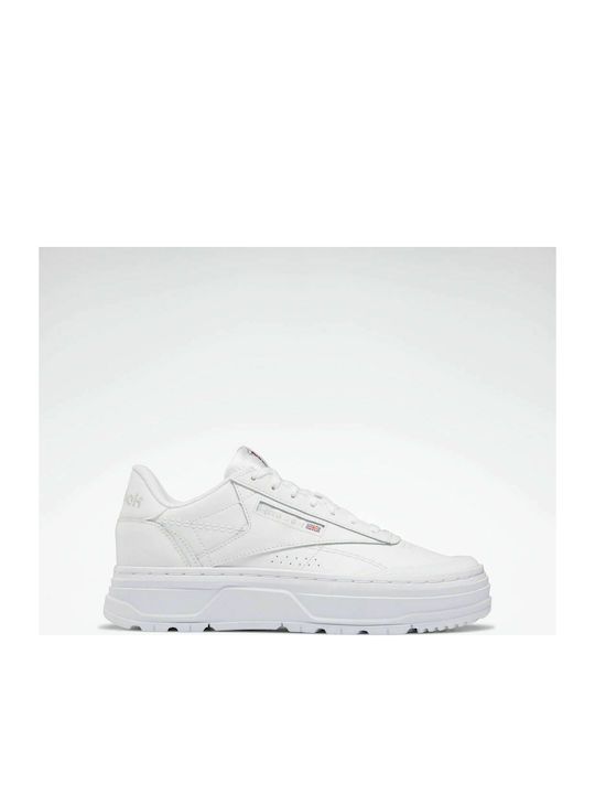 Reebok Club C Double Geo Γυναικεία Flatforms Sneakers Cloud White / Pure Grey 4