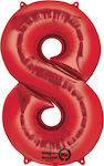 Balloon Foil Jumbo Number 8 Red 53cm