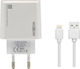 Moxom Charger with 2 USB-A Ports and Cable micro USB Whites (MX-HC20)