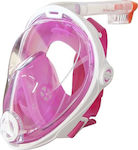 Escape Μάσκα Θαλάσσης Σιλικόνης Full Face με Αναπνευστήρα Pink L/XL