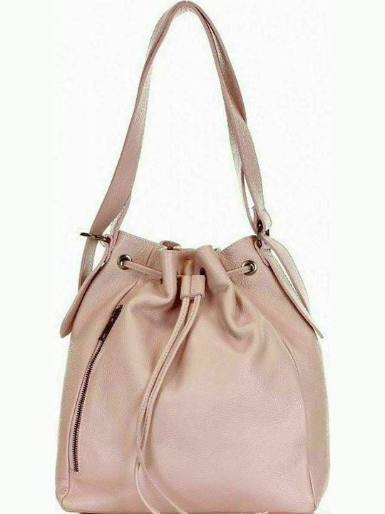 Mazzini Women s Leather Pouch Shoulder Bag Pink 1036975 49707