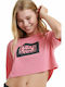 BodyTalk 1212-907220 Women's Athletic Crop Top Short Sleeve Pink