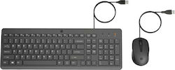 HP Wired Keyboard And Mouse 150 Tastatur & Maus Set Schwarz