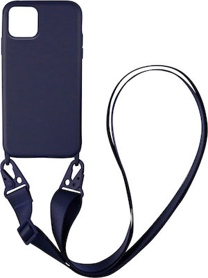 Sonique Carryhang Liquid Strap Umschlag Rückseite Silikon 0.5mm Marineblau (iPhone 12 / 12 Pro)