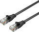 Unitek Flat U/UTP Cat.6 (Gigabit) Καλώδιο Δικτύου Ethernet 1m Μαύρο