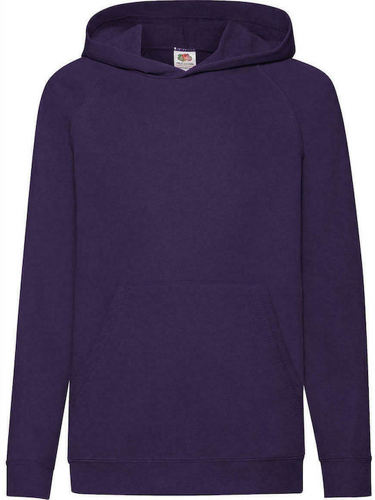 Fruit of the Loom Fleece Hanorac Copii cu Glugă și Buzunare Violet