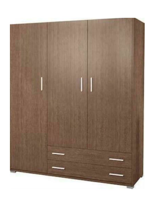 Ντουλάπα 3 Τρίφυλλη Καρυδί 110x50x180cm