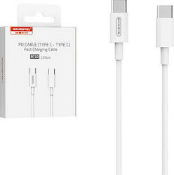 Somostel USB 2.0 Cable USB-C male - USB-C male Λευκό 1.2m (SMS-BT10)