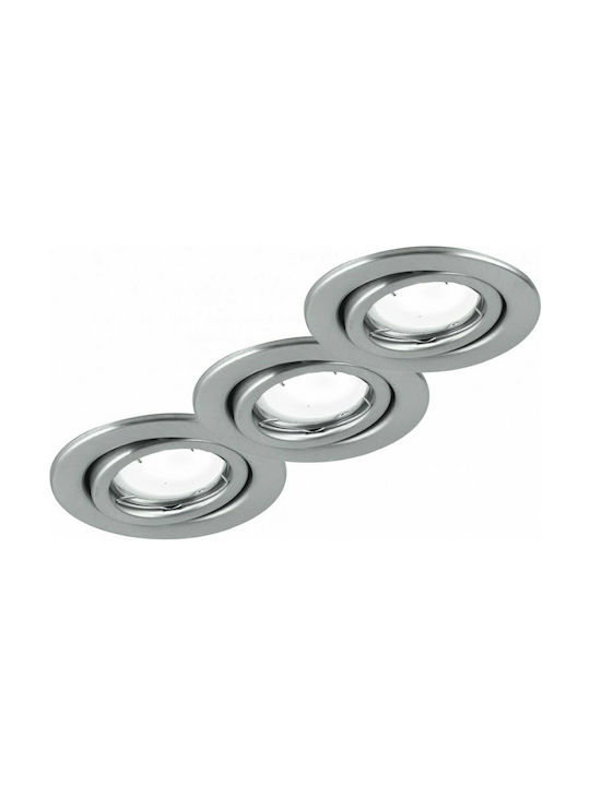 Fan Europe MATRIX-LEDM3 CR Rund Metallisch Einbau Spot mit Fassung GU10 Silber 3Stück