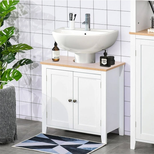 Kleankin 834-306 Πάγκος χωρίς Νιπτήρα Μ60xΒ60xΥ30cm Λευκός