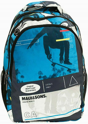 Maui & Sons BMU Maui Bords Schulranzen Rucksack Junior High-High School in Blau Farbe 30Es