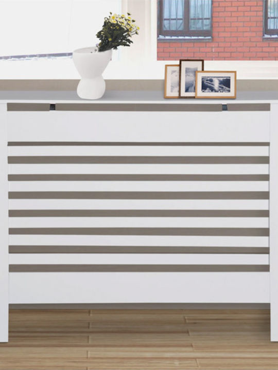 HomCom Heizkörperabdeckung aus MDF Weiß 112x19x81cm