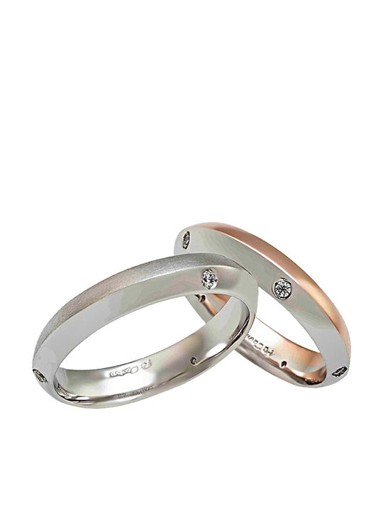 Fa Cad'oro WR-17 Ehering-Set Zweifarbig 14K mit...