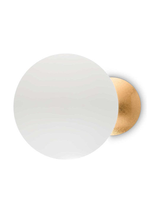 Ideal Lux Eclissi Small Modern Wall Lamp with Integrated LED and Warm White Light Gold Width 30cm