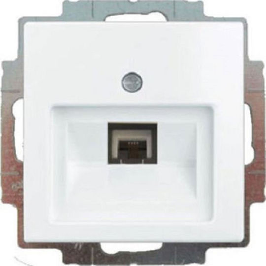 Abb Basic Μονή Πρίζα Δικτύου RJ45 χωρίς Πλαίσιο Τύπου Cat6 σε Λευκό Χρώμα 13213