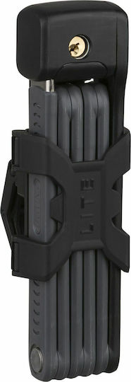 Abus Bordo Lite 6055K/85 BK SR Κλειδαριά Ποδηλάτου Αναδιπλούμενη με Κλειδί Μαύρη