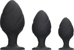 Shots Ouch Swirled Butt Plug Set Black