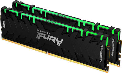 Kingston Fury Renegade RGB 16GB DDR4 RAM cu 2 module (2x8GB) și Viteză 3600 pentru Desktop