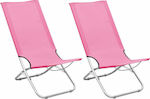 vidaXL Small Chair Beach with High Back Pink Set of 2pcs