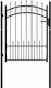 vidaXL Fencing Gate with Spikes Black Steel Met...