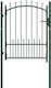 vidaXL Metal Fence Gate with Spears in Green Co...