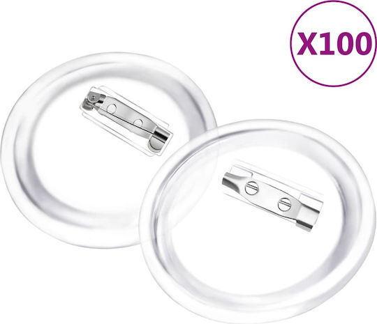 vidaXL Acrylic Pins Brooches 58 mm 100 Pieces 100 Pieces