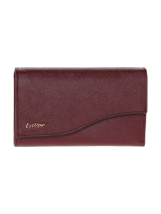 Lavor Large Leather Women's Wallet with RFID Cherry