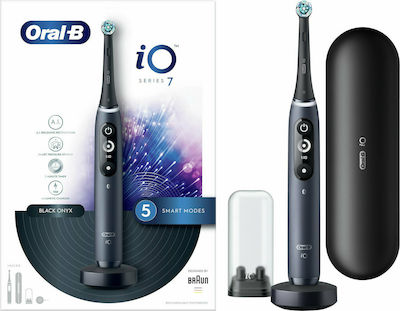 Oral-B iO Series 7 Ηλεκτρική Οδοντόβουρτσα με Χρονομετρητή και Αισθητήρα Πίεσης Black Onyx